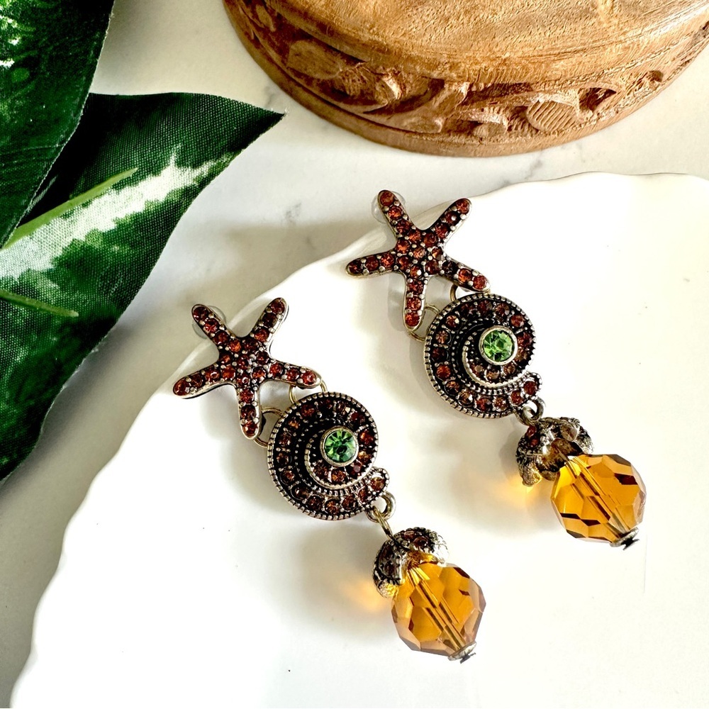 2/$30🌵 Starfish Earrings Sea Shell Italy Coastal Ocean Beach Mediterranean NEW